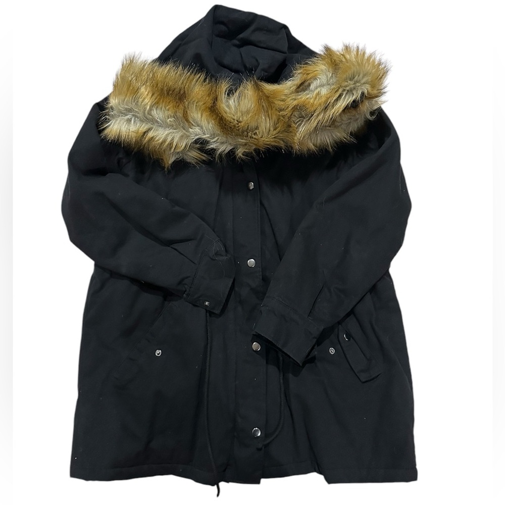 Forever 21 - Women's Cotton Parka Jacket with Detachable Faux Fur Trim for Hood
